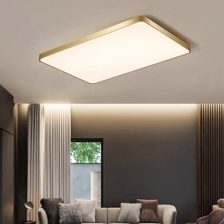 zengliang,simple,champagne gold,ceiling lamp,rectangle