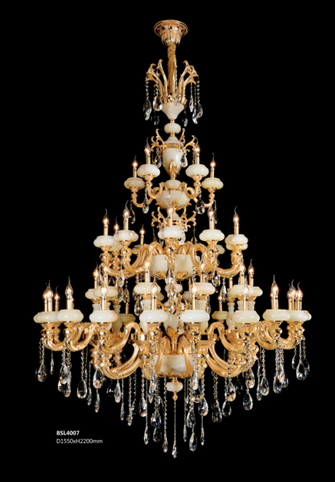 Luxury jade golden crystal lamp