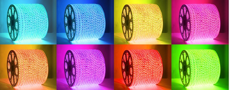 Led seven colored lights with strips of light