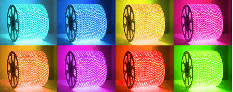 Led seven colored lights with strips of light