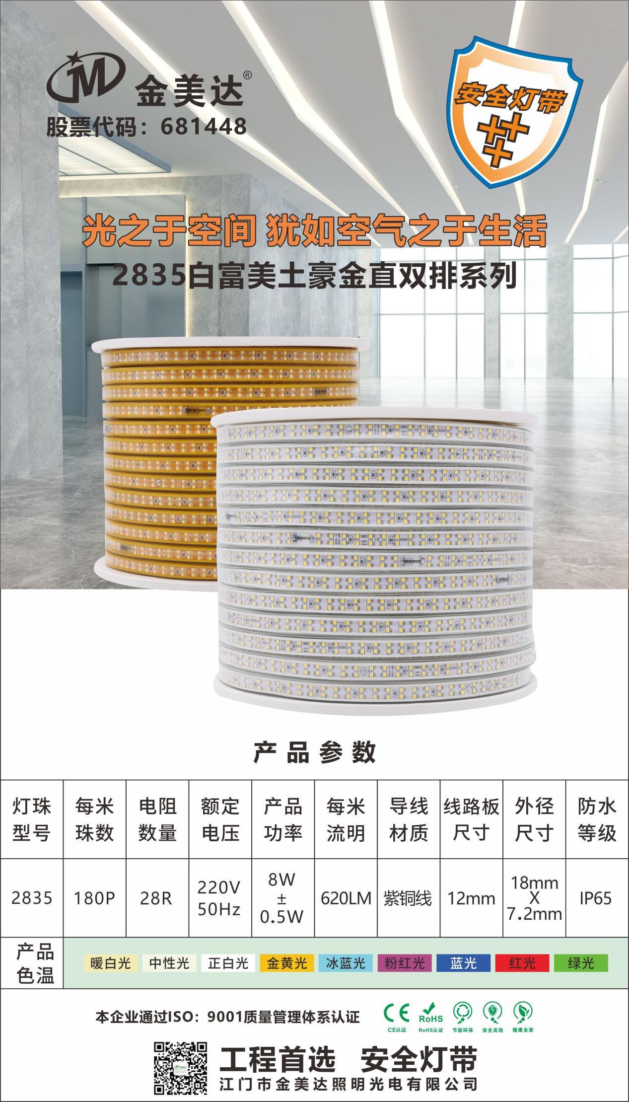 5730 Bai Fu Mei Tuhao gold straight double row series lamp belt