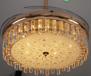 crystal-edged Chinese-style fan lamp