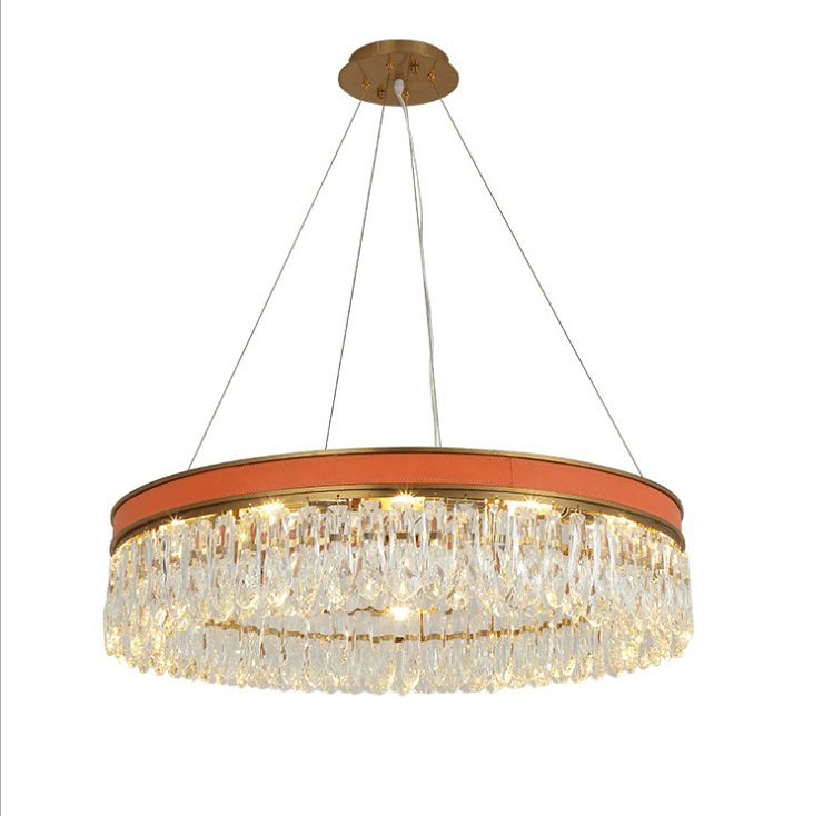 Aosihua,Brushed brass living room bedroom light luxury crystal chandelier