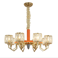 Aosihua,Champagne gold eight heads light luxury living room chandelier