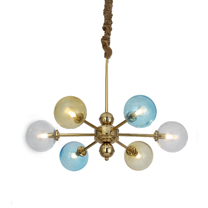 Aosihua,Creative chandelier with champagne gold three-color shade