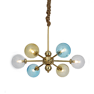 Aosihua,Creative chandelier with champagne gold three-color shade