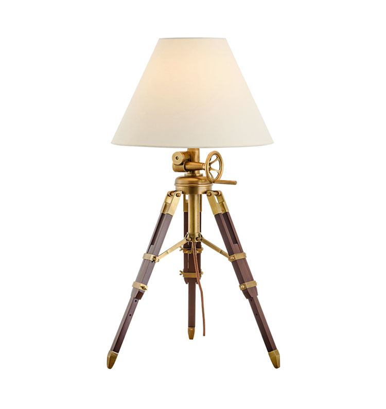 Jushang,All-copper wood cloth cover VGB old copper table lamp
