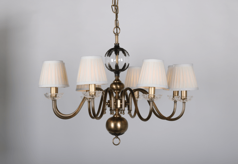 Jushang,All copper cloth cover VGB old copper eight-head chandelier