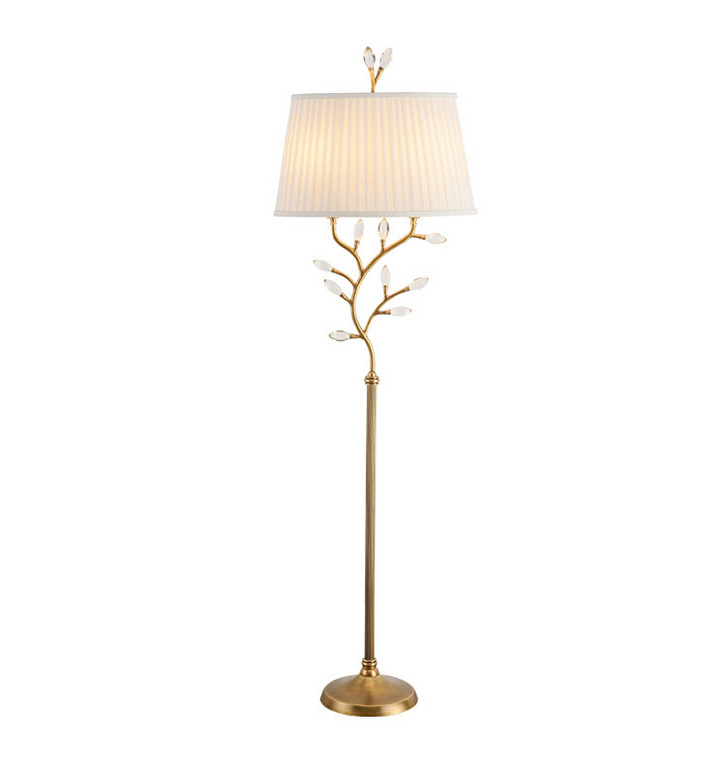 Jushang,All-copper cloth covered crystal VGB old copper floor lamp