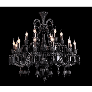 CHEIM LUSTER D83400-1000xH880-12 6-Black Series Luxury Candle Crystal Chandelier