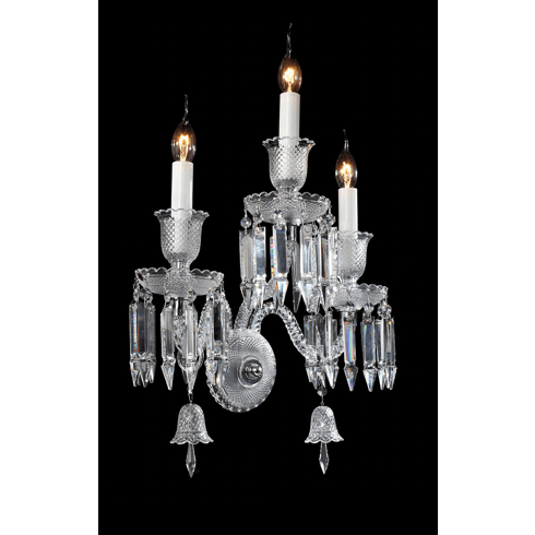 CHEIM LUSTER W83400-420xH540-3-Chrome Full Set Luxury Crystal Candle Lamp