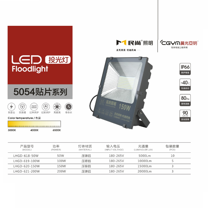 5054 LED SMD Series Black Floodlight
