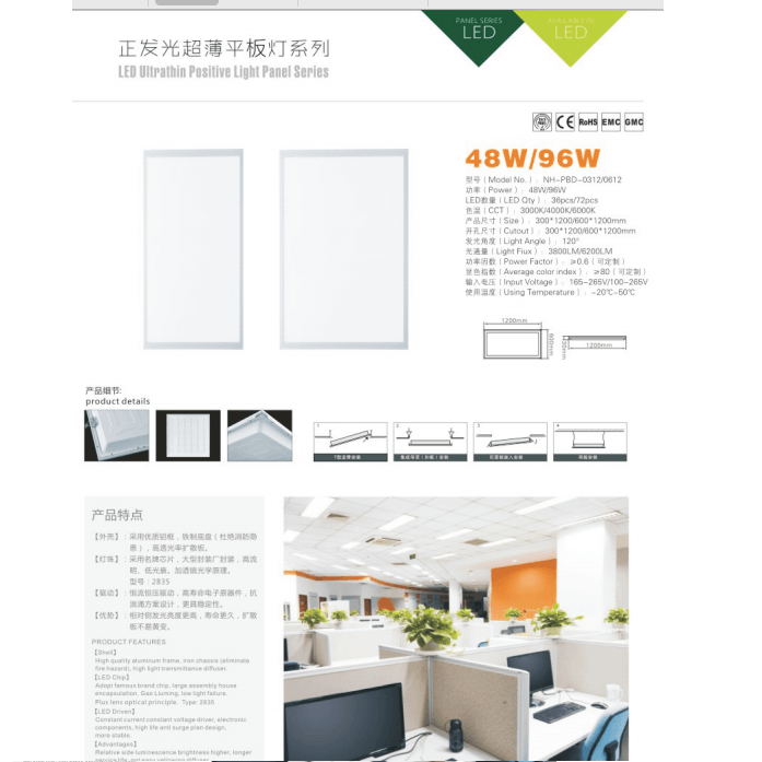 Positive light ultra-thin plate lamp (2)