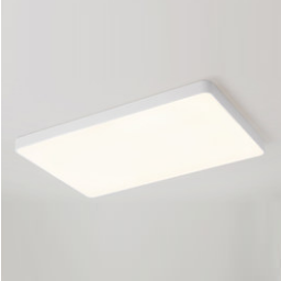 Rectangular white-edged warm-light ceiling lamp