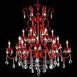 Chandelier,crystal,red,candle,villa