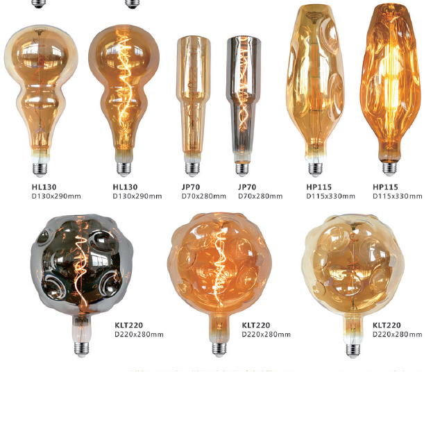 Amber glass led filament bulb