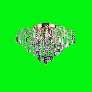 Flat iron crystal ceiling lamp