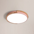 Pink and Wooden Edge Househole Ceiling Light