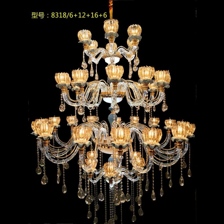 8318/6+12 Double-storey chandelier crystal lamp