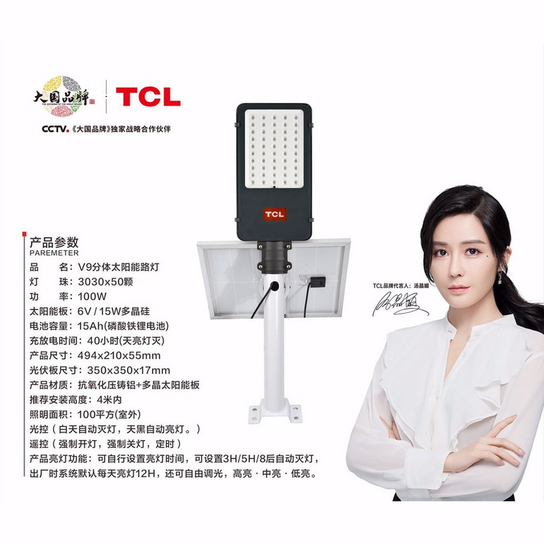 V9 split solar street lamp 100W