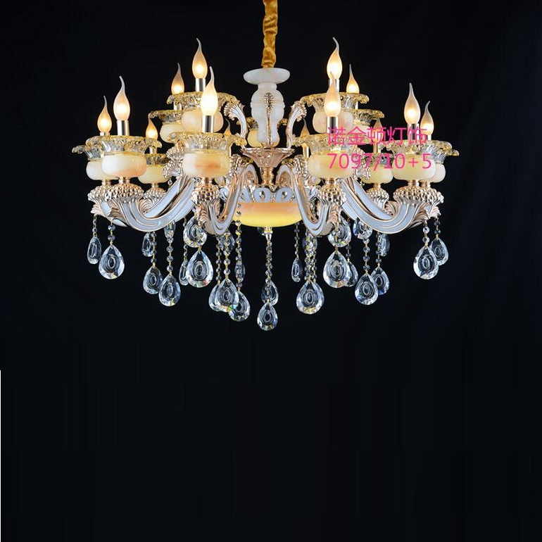 Chandelier,European-style,crystal,candle,villa,blue,Warm light