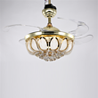 Chandelier,modern,crystal,transparent,electric fan,LED,champagne gold