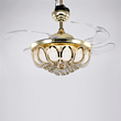 Chandelier,modern,crystal,transparent,electric fan,LED,champagne gold