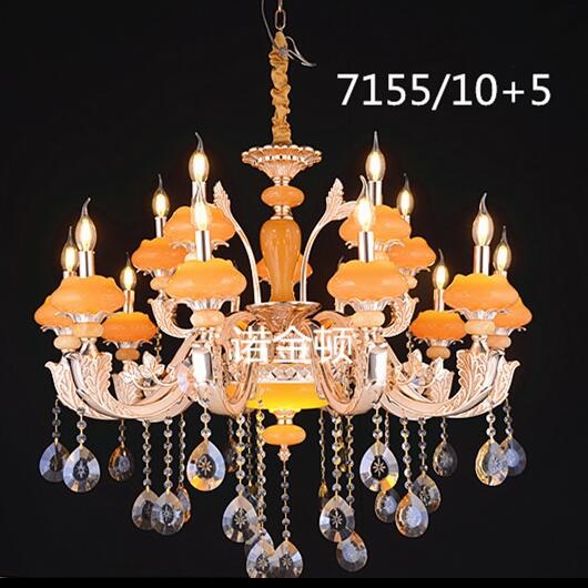 Chandelier,European-style,crystal,candle,orange,Warm light