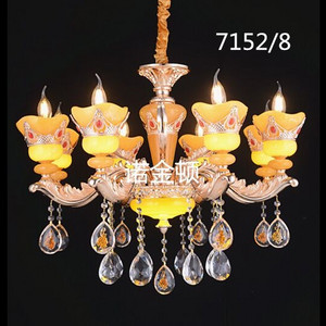 Chandelier,European-style,crystal,candle,villa,yellow