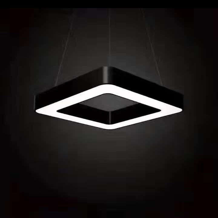 Square,White,Simple,Black,Chandelier