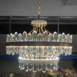 sidana,The living room with light luxury chandeliers is simple