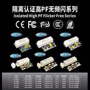 Isolated High PF Flicker Free Series Drivers