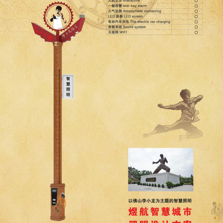 LED Bruce Lee Theme Street Lamp