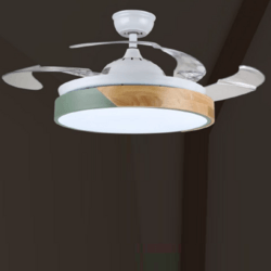 FSD-L12 Round Simple Wood-grain Fan Lamp