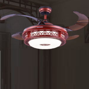 FSD-2435 Chinese Red Auspicious Moire Fan Lamp