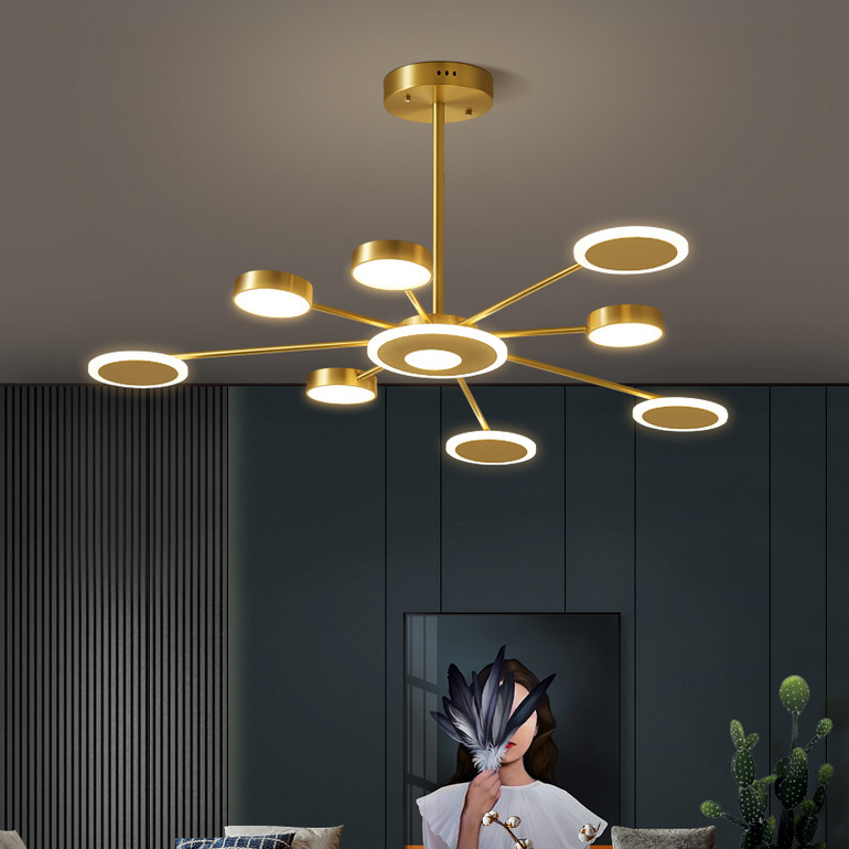 New all-copper Nordic living room chandelier