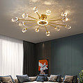 New light luxury crystal ice water lingjiao bedroom ceiling lamp