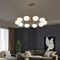 Nordic modern simplicity all copper gold chandelier