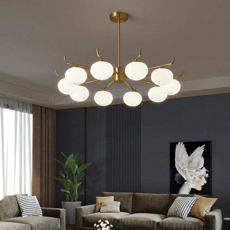 Nordic modern simplicity all copper gold chandelier