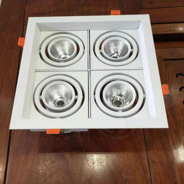 LED embedded four-head COB downlight