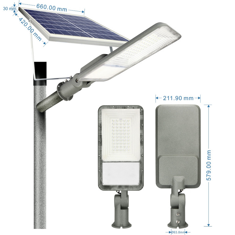 Silver LED solar street lamps