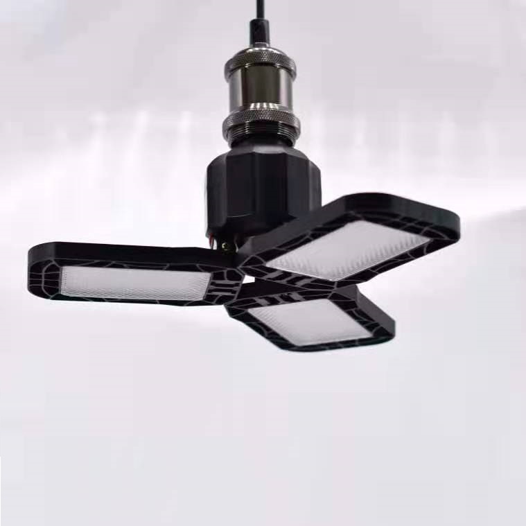 Black LED tri-leaf chandelier