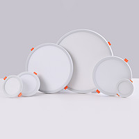 Multiple LED flat panel lights with built-in circular border