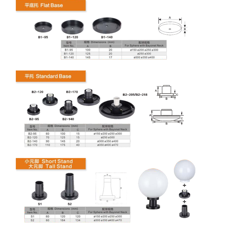 Black Flat Bracket Lamp Holder Series