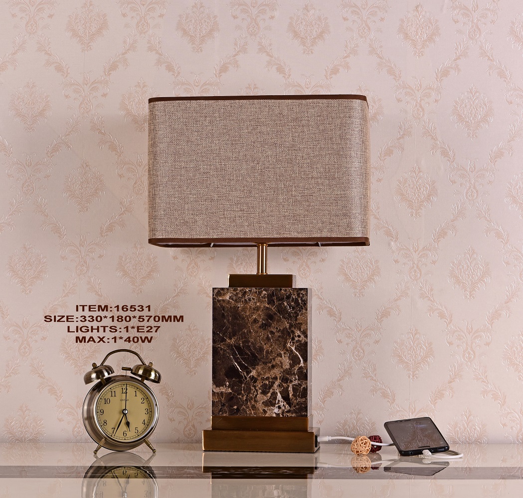 Classical Marble Square Table Lamp