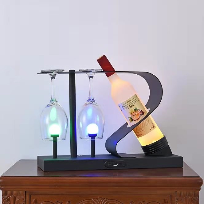Modern Wine Glass Holder S-type Table Lamp