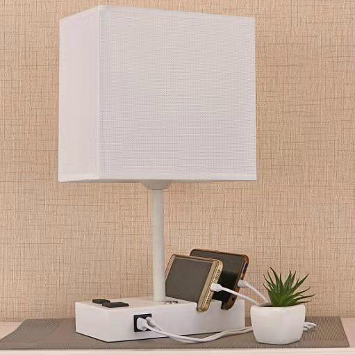 Simple White Bedroom Table Lamp