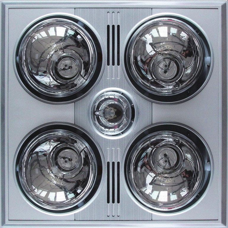 Square Silver Bathroom Heat Lamp
