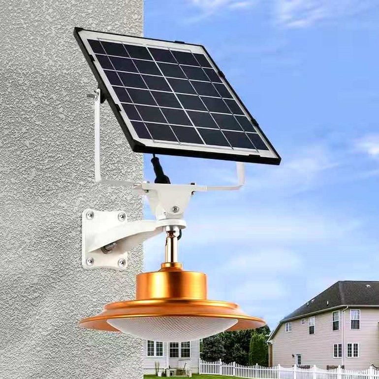 Rain and lightning protection solar energy outdoor adjustable LED patio wall lamp