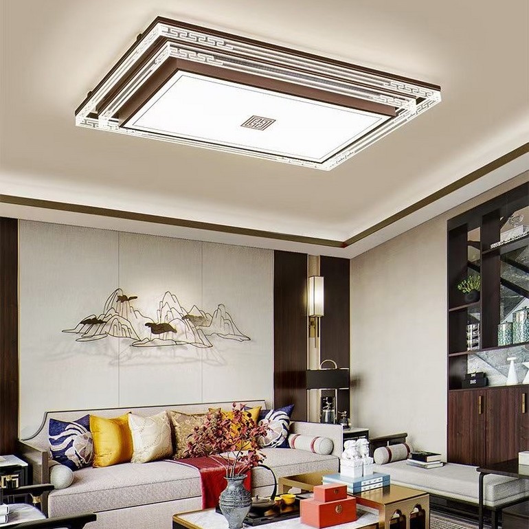 New Chinese style living room lamp led rectangular ceiling lamp